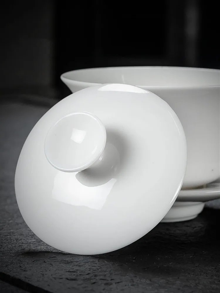 Traditional Ceramics Gaiwan Home Teacup Travel Tea Bowl Chinese Teaware Accessories Drinkware Personal Cup 130ml