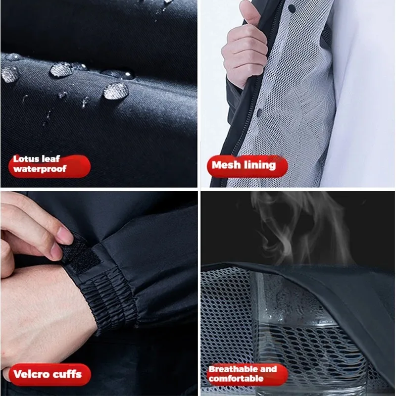 Split Raincoat Suit Full Body Rainstorm Prevention Raincoat and Rainpants Electric Bicycle Motorcycle Reflective Split raincoat poncho disposable rain pants