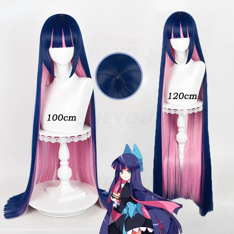 

Stocking Anarchy Cosplay Wig Anime Panty & Stocking with Garterbelt 100cm/120cm Long Heat Resistant Synthetic Hair Wigs+ Wig Cap