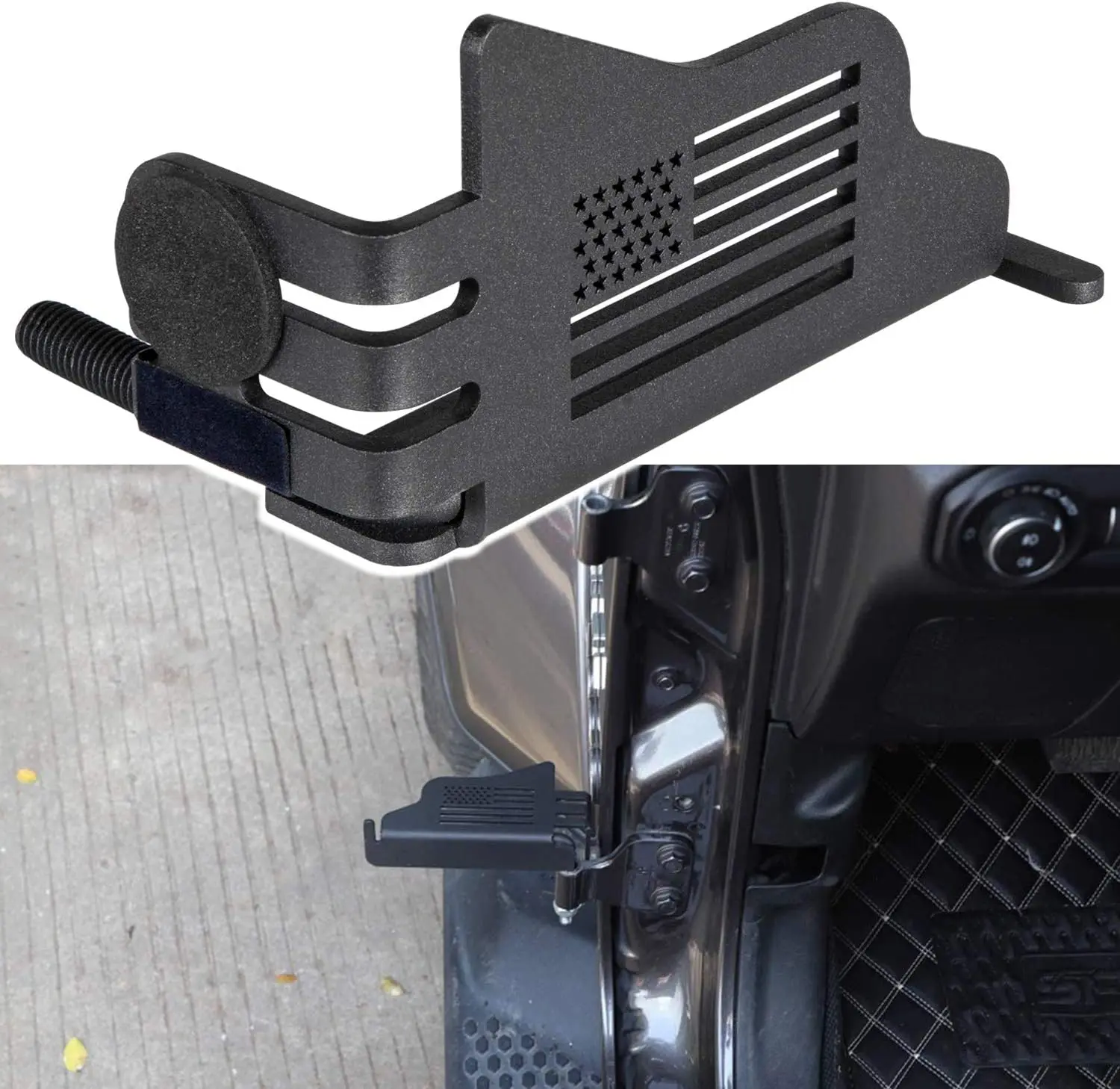 

Front Door Metal Rest Pedals for 2007-2022 Jeep Wrangler JK JKU JL JLU & Jeep Gladiator JT Exterior Hinge Mounted Door Pedal