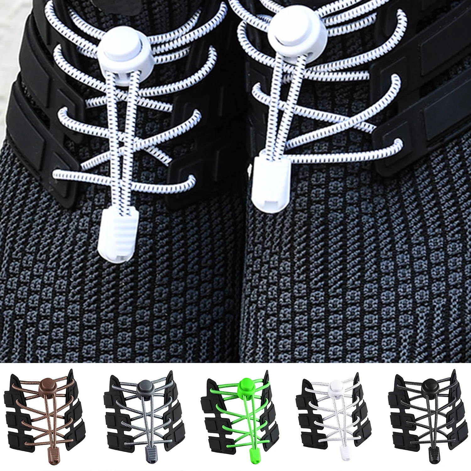 

Elastic No Tie Shoe Laces Sneaker Shoelaces Stretching Lock Lazy Laces Quick Rubber Round Shoelace Shoestrings Shoes Accesories