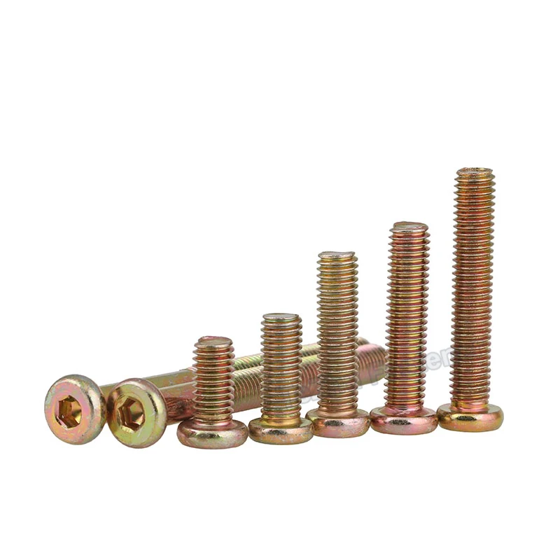 20pcs Carbon Steel Insert Nuts - M6 M8 M10 Hex Socket Screws For Furniture (M8x17mm Shown)