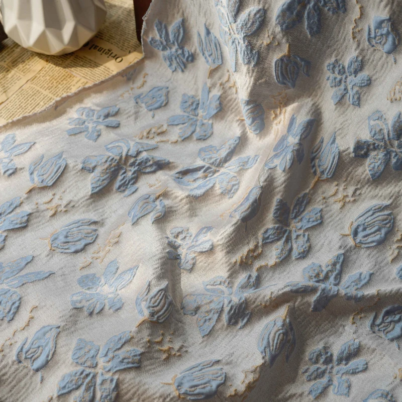 

Рельефная пузырьковая четкая женская пряжа окрашенная жаккардовая ткань нейлоновая полиэфирная синяя серая небольшая багажная ткань