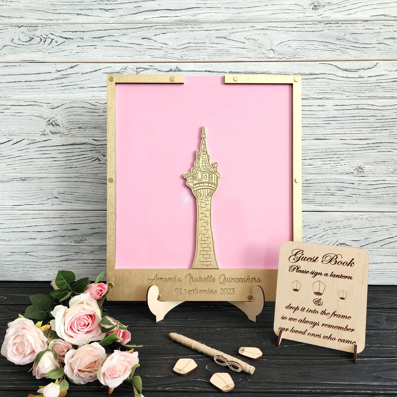Princess Towel Guest Book, Fairytale Wedding, Alternative Box Guest Book, Fairy Castle Drop Box, Alternative Castle