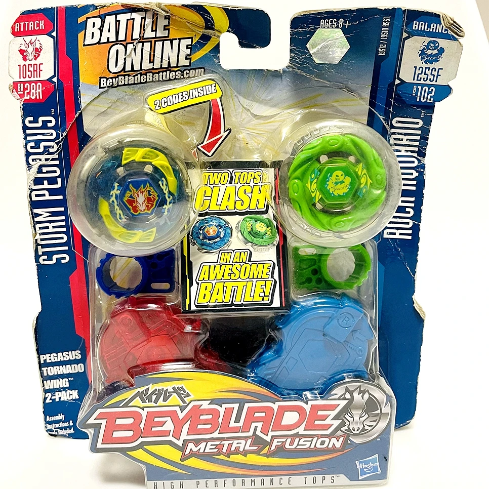 

Beyblade Metal Fusion Storm Pegasus Beyblades BB-28A Rock Aquario B-102 With Box