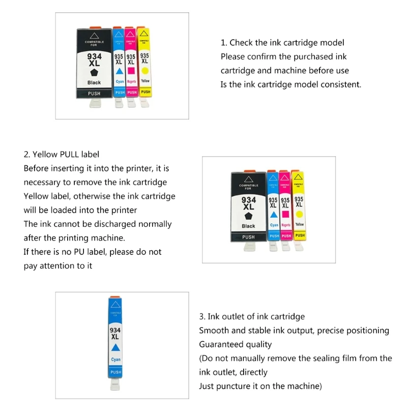 Compatible Cartridge Replacement HP 934XL 935XL 934 XL 935 (BK & C/M/Y 4Pack Combo) Officejet 6220 toner cartridge