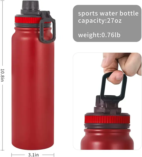 600 ml/800ml Stainless Steel Double Wall Large Capacity UPORS Sport Water Bottle 2