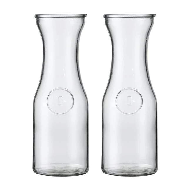 Kook Glass Pitcher Carafes with Lids, 35 oz, Set of 3