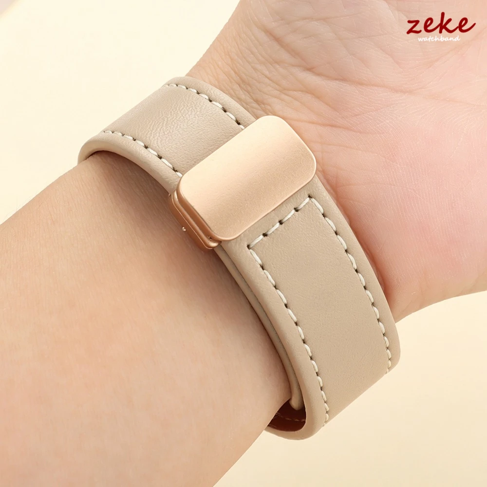 Luxury Leather Magnetic Quick Release Women's Watch Band Strap