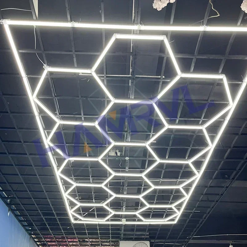 벌집 LED 차고 조명, 육각 조명, 110V-240V, 차체 수리 작업장, 미용실 LED 천장 조명, 맞춤형
