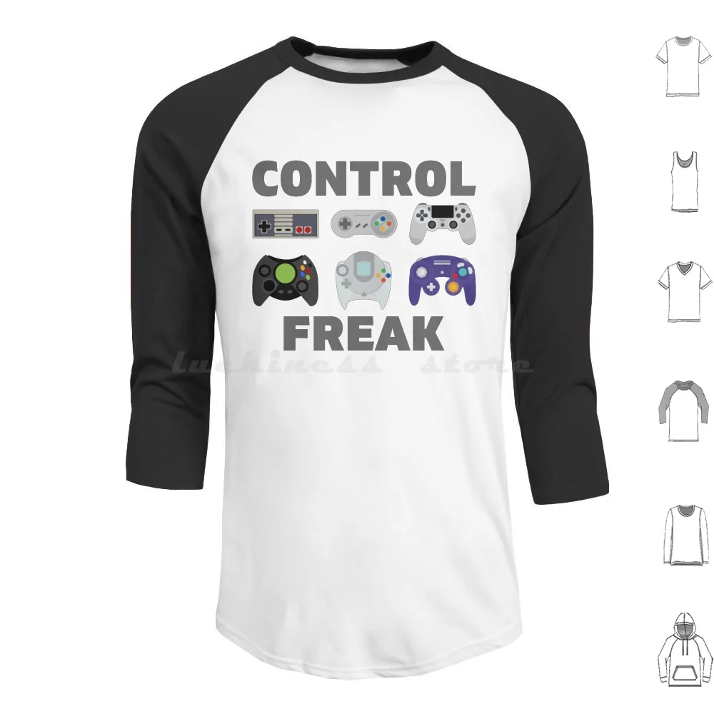 Control Freak Felpe Con Cappuccio Controller Per Videogiochi A Maniche Lunghe Nes Ps4 Control Freak Super Nes Super Dreamcast Gamecube Retro