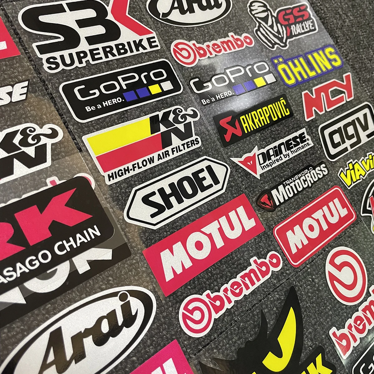 Racing Reflective Motocross Motorcycle Stickers Decals Car Helmet Akrapovic Logo For Yamaha Kawasaki Honda Suzuki Ktm Ducati Bmw |