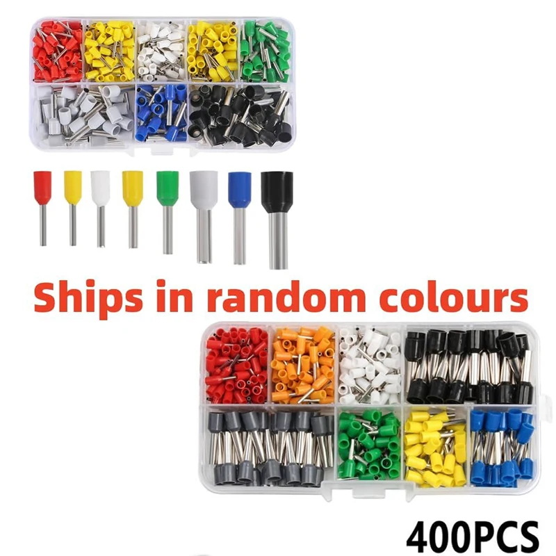 400PCS Crimp Terminals Kit Electrical Tube Terminals Suit VE Tubular Block Cord End Connectors Cable Wire Connector
