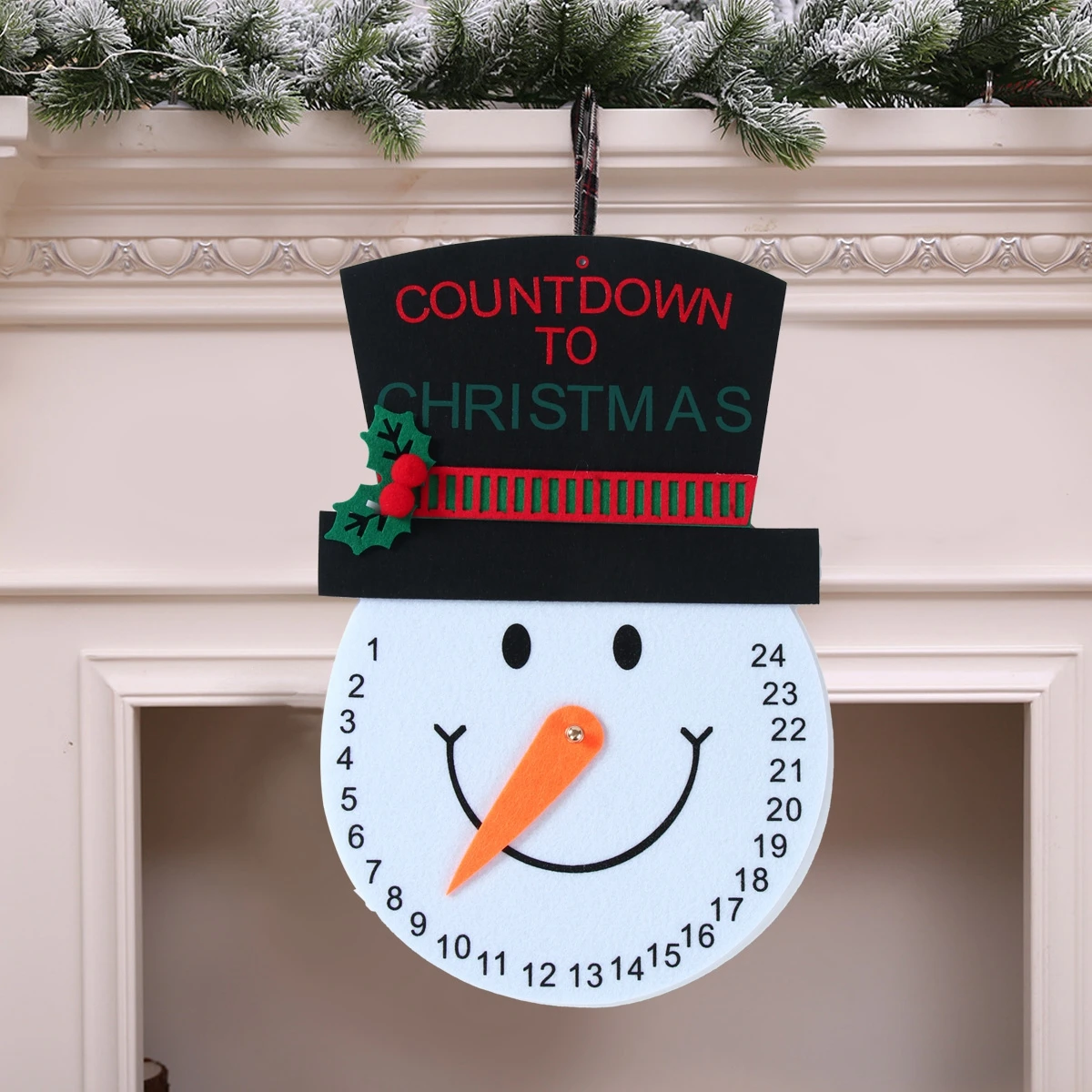 Christmas Countdown Calendar Christmas Felt Calendar Advent Santa Claus Snowman Xmas Ornaments Merry Christmas Decoration Navidad Happy New Year