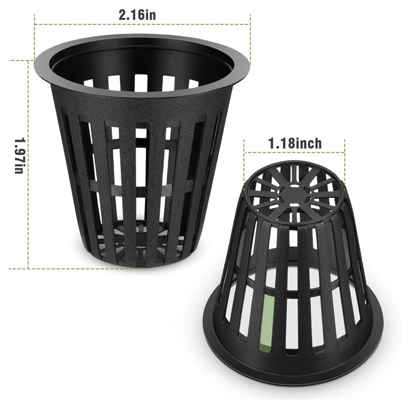 BEAU-120Pack 2 pollici Net Cups scanalato Mesh Wide Lip Filter Plant Net Pot Bucket Basket per idroponica