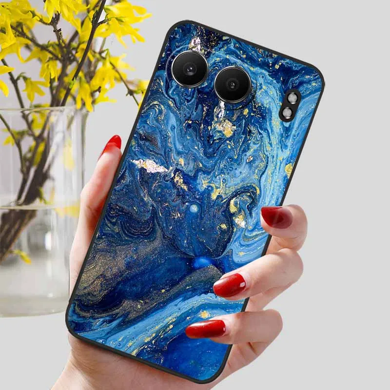Elegant Black Marble TPU Soft Phone Cover - Fashionable Silicon Back Protector