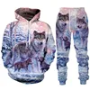 Retro Man Hoodies Sets Animal Wolf 3D Printed Men's Hoodies Pants Suit Harajuku Tracksuit Sportswear Cool 2 Piece Clothing Set 6