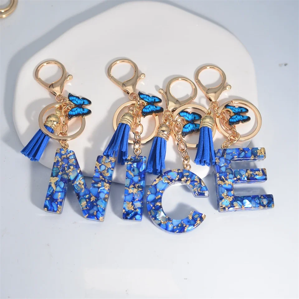 thumbnail image 2 of A To Z Initial Keychains For Women Girls - Purple Letter Keychain With 2 of 14