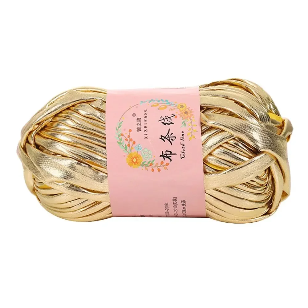Imitation Leather Crochet Yarn Magic Color DIY Hand Knitting Shiny Yarn Ball