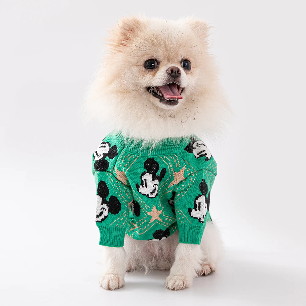 Disney Pullover Dog Sweater Mickey Mouse Pet Clothing Cotton Thickened Warm Winter Dog Coat 1
