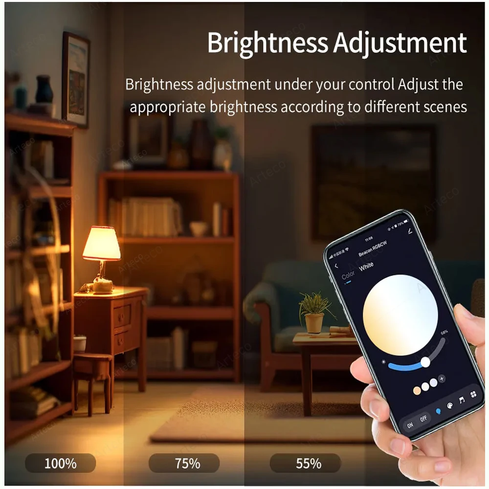 Bluetooth Smart LED Bulb Tuya Light Bulbs AC 85-265V Dimmable Spotlight Bulb 15W E27 RGB+CW+WW LED Color Change Lamp For Home - Image 4