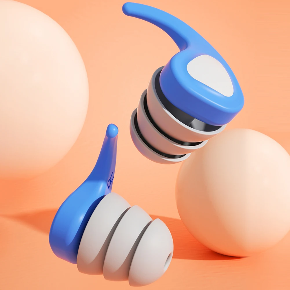 Kids Swimming Ear Plugs Reusable Silicone Anti-Noise Ear Plugs Noise Reduction Hearing Protector for Pool Bath Showering Surfing