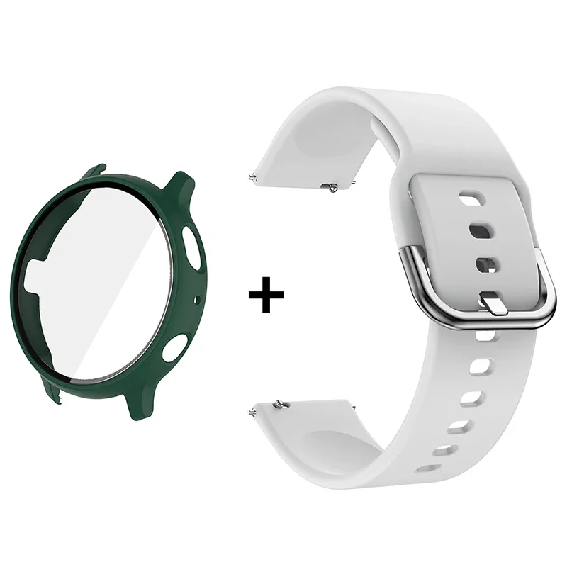 Premium Accessory Bundle: Glass Case, Strap, and Screen Protector with 20mm Watch Bands and PC+Bumper Cover