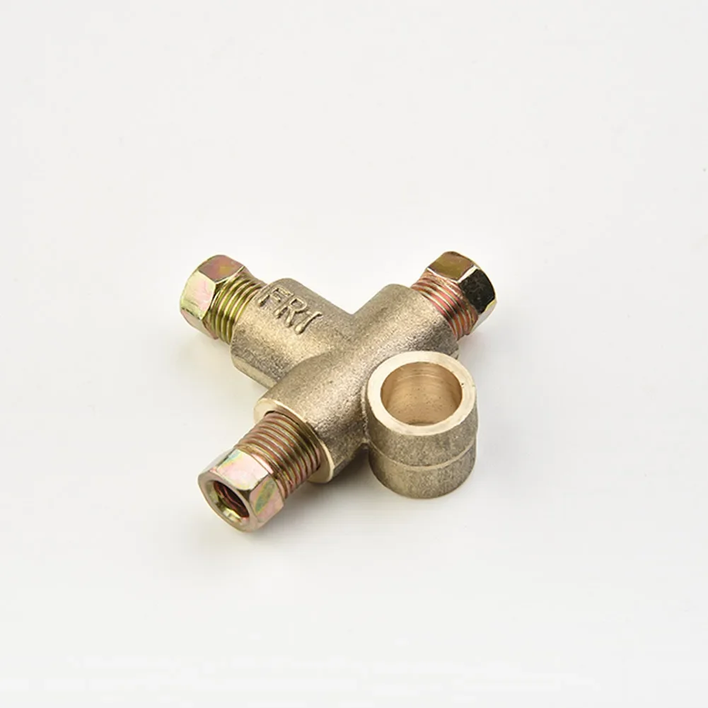 Hydraulic Brake Tee Connector 3 Way T Piece Tee Brake Pipe 3 Male Nuts Short Union Metric Accessoires