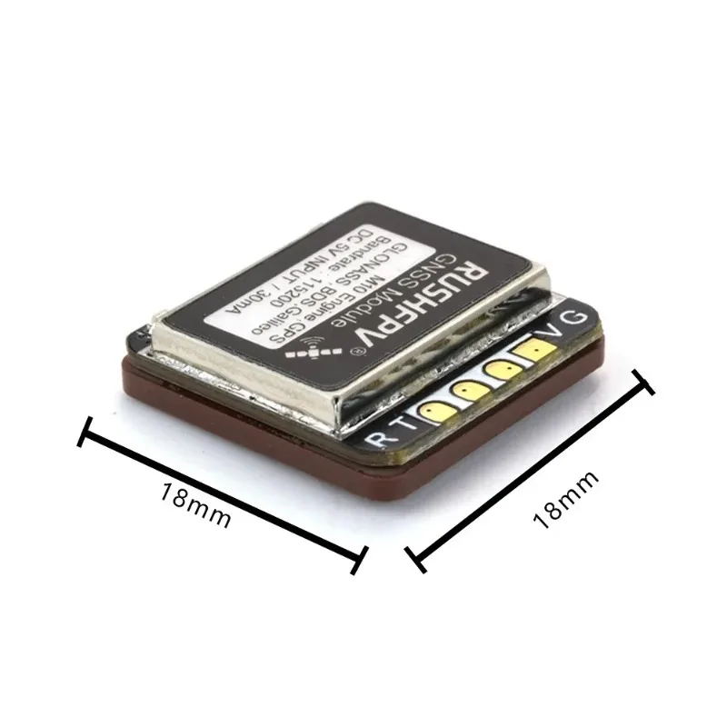 Фото RUSHFPV GNSS MINI M10 UBX NMEA, двухпротокольный GPS-модуль, встроенная керамическая антенна для радиоуправляемого самолета, FPV, большой радиус действия, детали для самостоятельной сборки №2