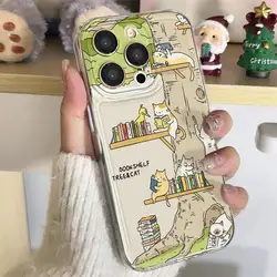 Whimsical Cartoon Cat Anti - Drop Dustproof Soft Phone Case - iPhone 15 Plus (Only phone case)