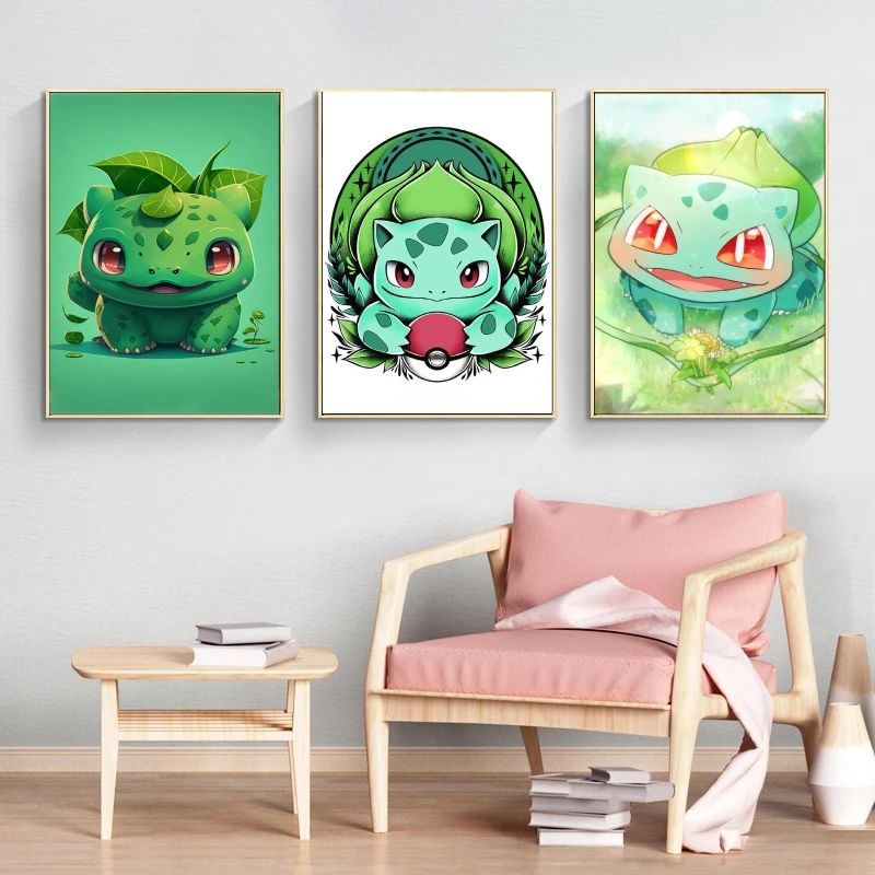 

Canvas Art Walls Painting Pokemon Bulbasaur Picture Poster Toys Christmas Gifts Modern Home Classic Modular Prints Hanging
