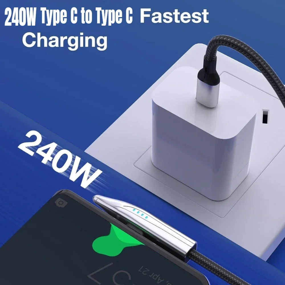 240W 100W 기차 모양 고속 충전 케이블 90 °   엘보 타입 C 충전기 타입 C to 타입 C 케이블 (삼성 S24 S25, 아이폰 16용)