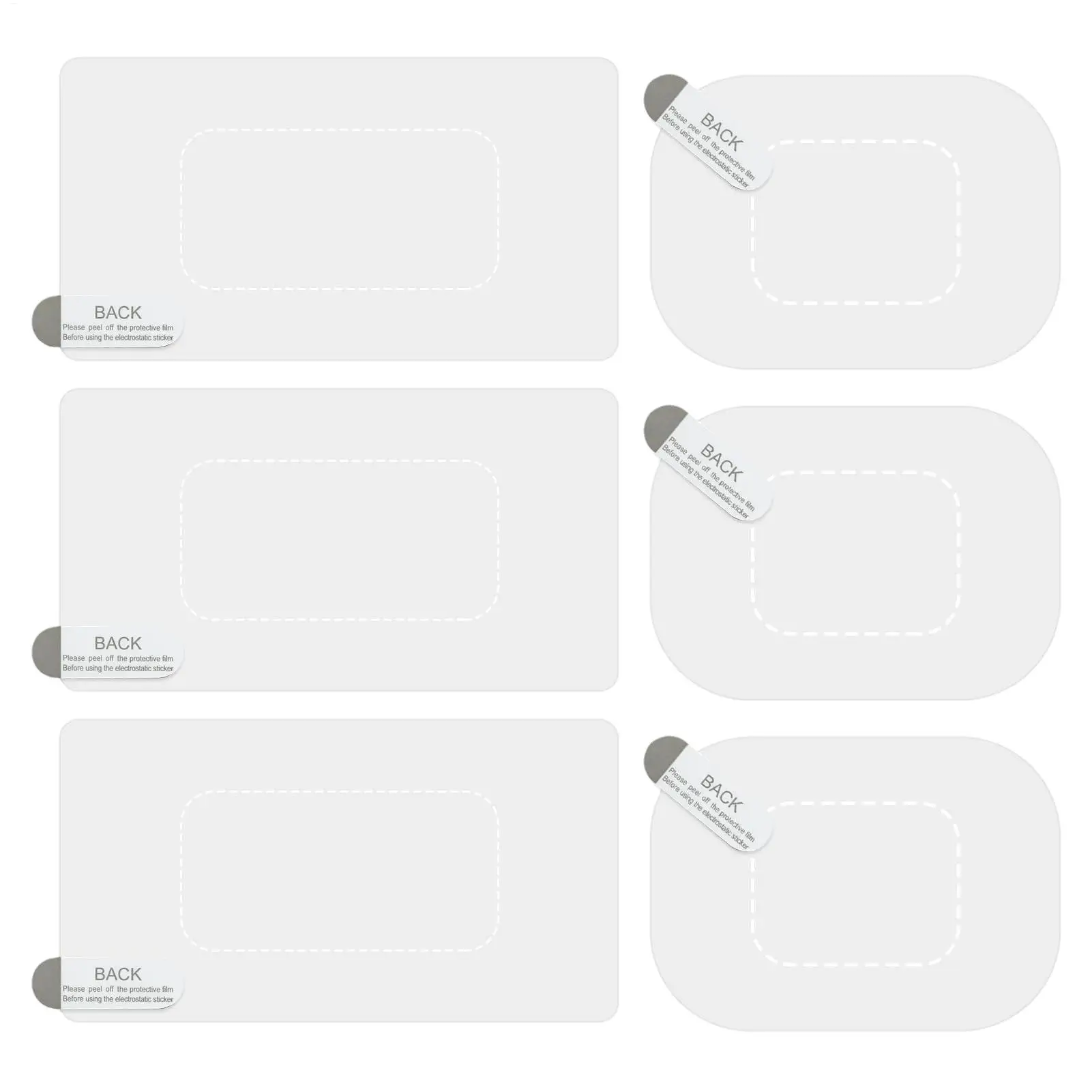 6pcs Electrostatic Films For Dashboard Cameras Windshield Mount Dashcams Stability Transparent Antifall Clear Adhesive Sticker