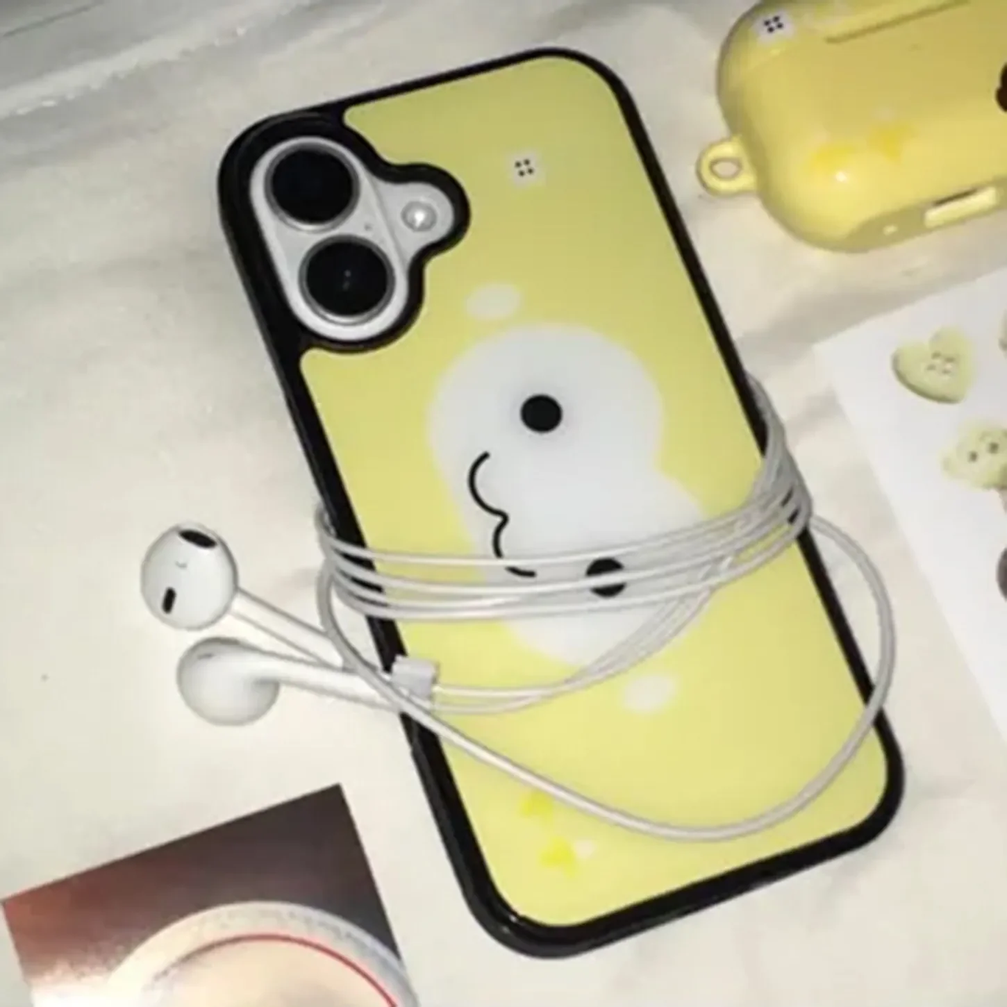 Brown & Yellow Monkey Face Cartoon Cute Korea Ins Phone Case Cover