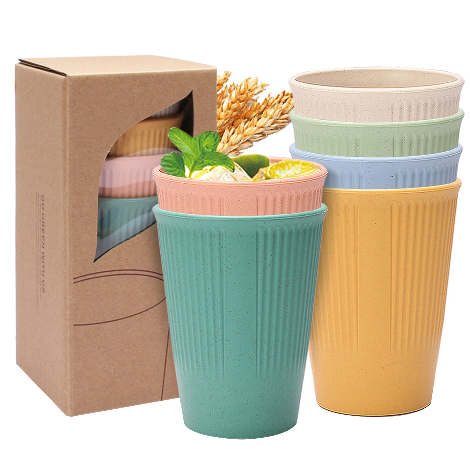 

6pcs Adults Plastic Cups Unbreakable Tableware Supplies Kitchen Portable Beautiful For Drinking Practical Coffee Children Safe