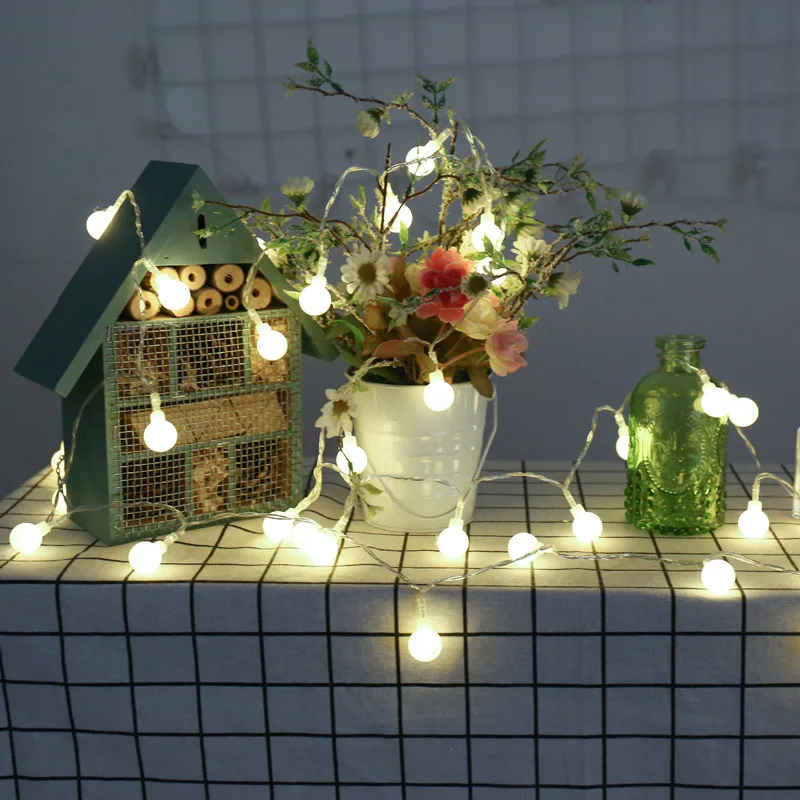 

3/6M Ball LED String Lights Garland Lights Waterproof Outdoor Lamp Christmas Wedding Garden Fairy Lights Decor USB/Battery Power