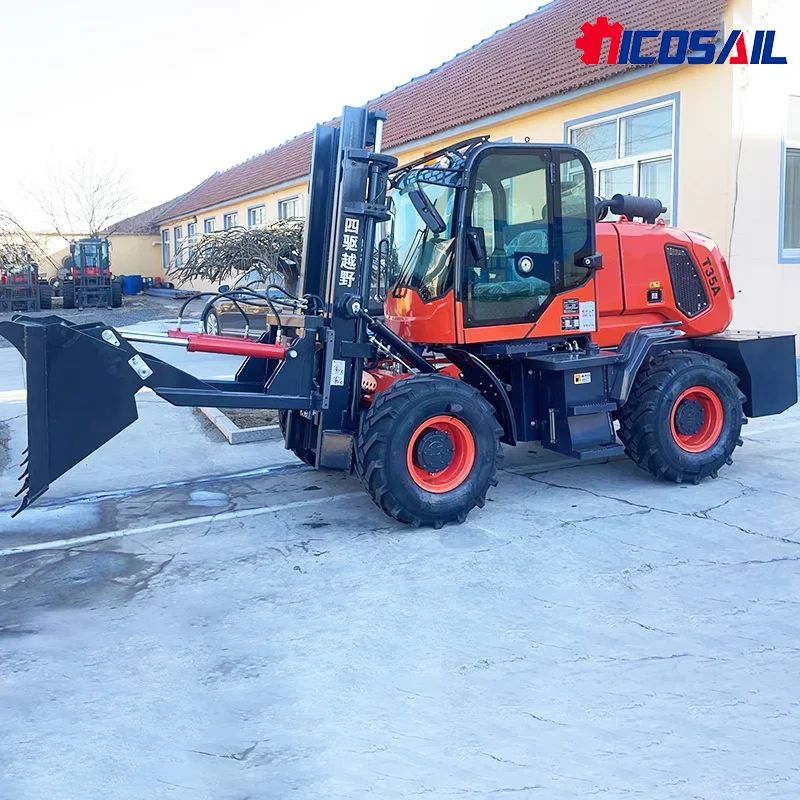 Bestes Preis-Leistungs-Verhältnis, brandneuer All-Terrain-4x4-Diesel-Gabelstapler, voll hydraulisch, wettbewerbsfähige Preise
