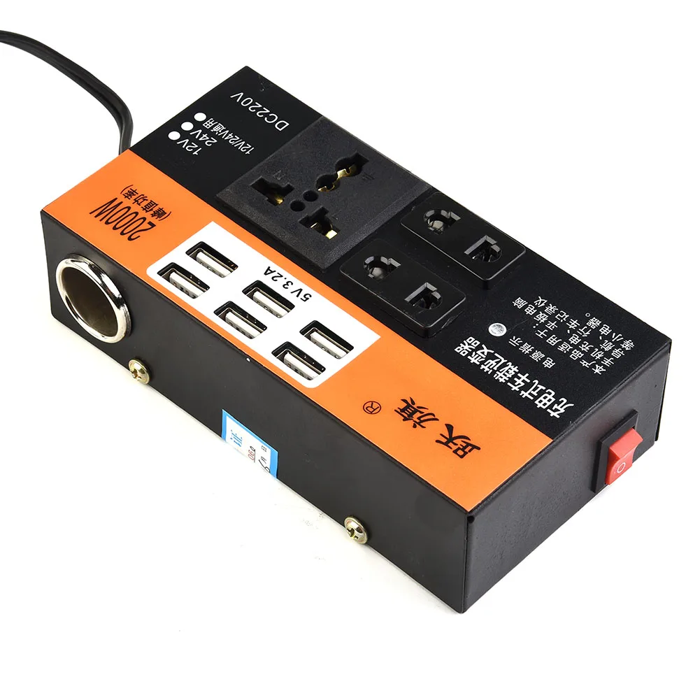 

Car Power Inverter 895662332321543121231322154///8452121500W Peak DC 12V/24V To DC 110V/220V Converter Trip 6 USB