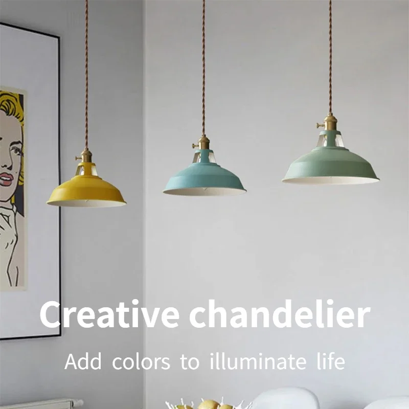Pendant Light Retro Industrial Colorful Restaurant Kitchen Home Ceiling Lamp Vintage Hanging Light Lampshade Decorative Lamps pendant lights ceiling light pendant lamp vintage pendant lights rope pendant lamp
