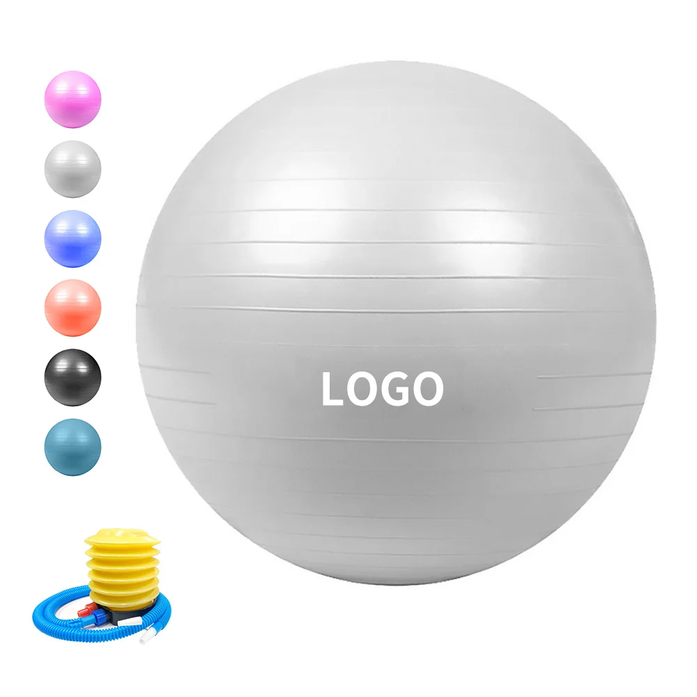 Color PVC Yoga Ball, Fitness Exercise Ball, Gym Training, Workout, Sport, Pilates, Birthing, Workout, 55cm, 65cm, 75cm