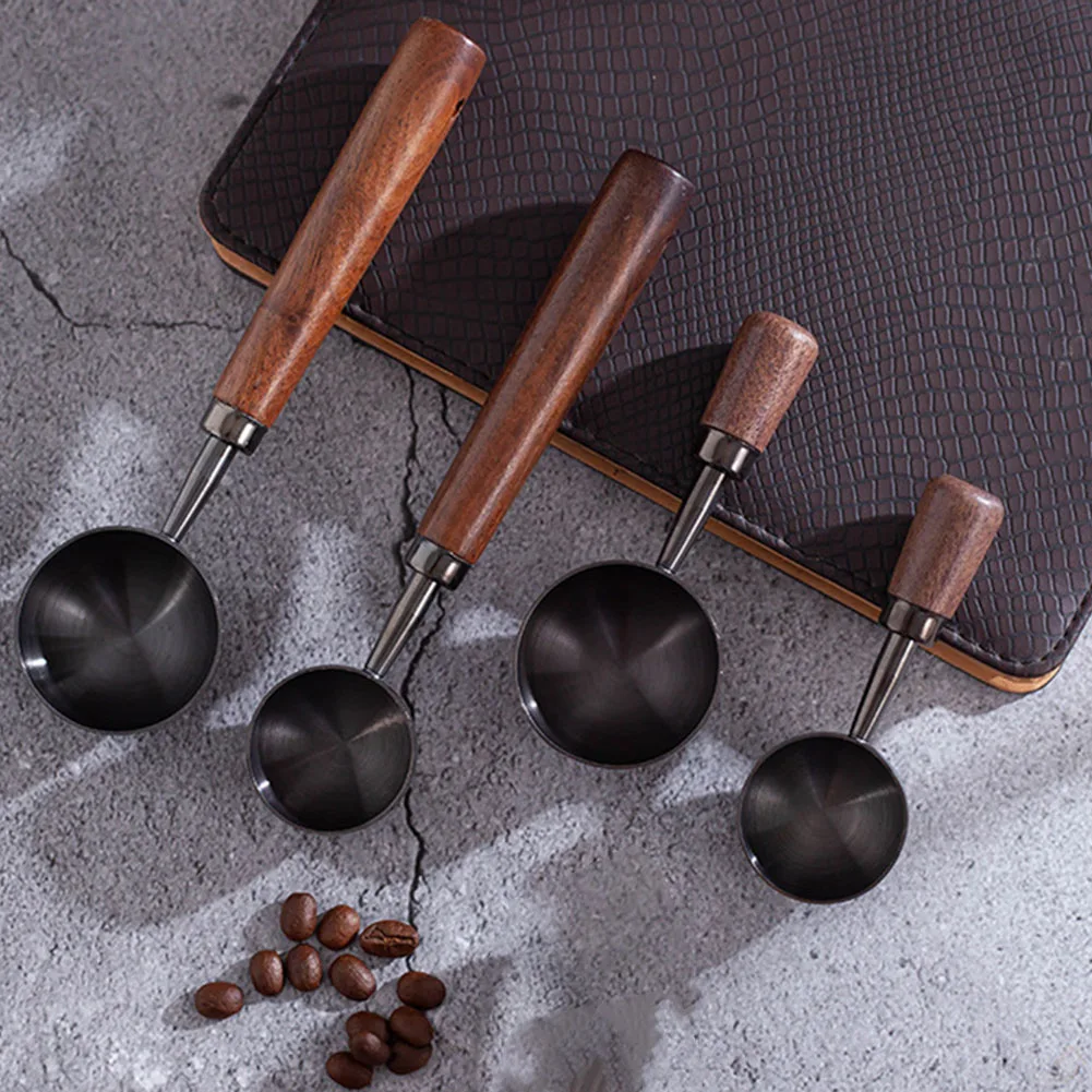 

1 Pcs Walnut Wooden Measuring Spoon Scoop Coffee Beans Bar Kitchen Home Baking Tool Measuring Cup Measuring Tools For Kitchen