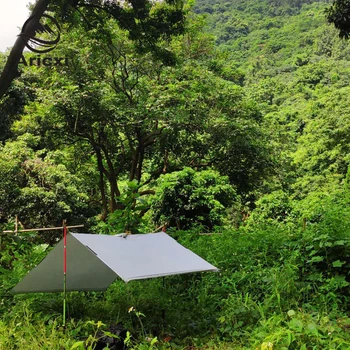 ARICXI Ultralight Hiking Cycling Raincoat Outdoor Awning Camping Mini Tarp Sun Shelter Updated 15D Silicone & Silver Coating 3