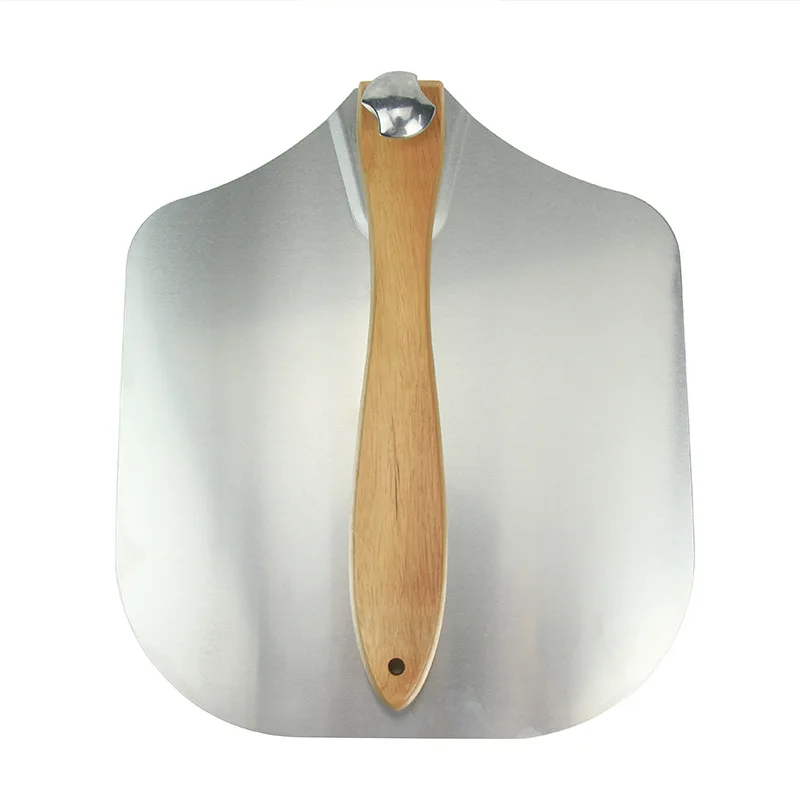 Folding Aluminum Metal Pizza Peel, 12 "Pizza Shovel, Foldable Wooden Handle, Transfer Pizza Spatula, Large Baking Tools