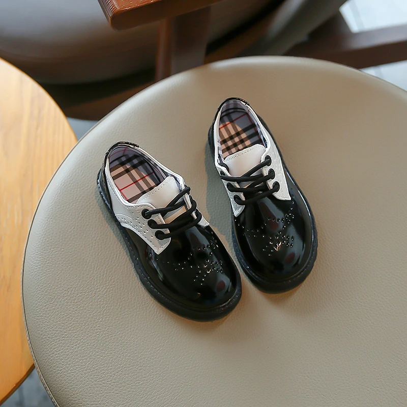 Boys Girls Fashion Leather Shoes Children Oxfords Kids Flats for Baby School Party Formal Wedding Leather Shoes