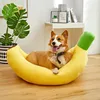 Thickened Banana Dog Nest Winter Warm Sleeping Kitten's Nest Detachable Cleaning Cat Bed Breathable and Comfortable Cat Beds