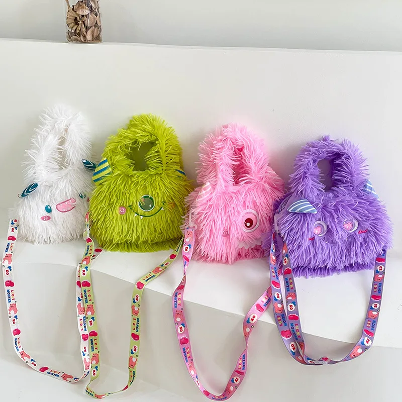 Newcartoon Bag Personalized Plush Toy Bag Small Monster Shoulder Cute Single Eyed Mobile Phone Toy