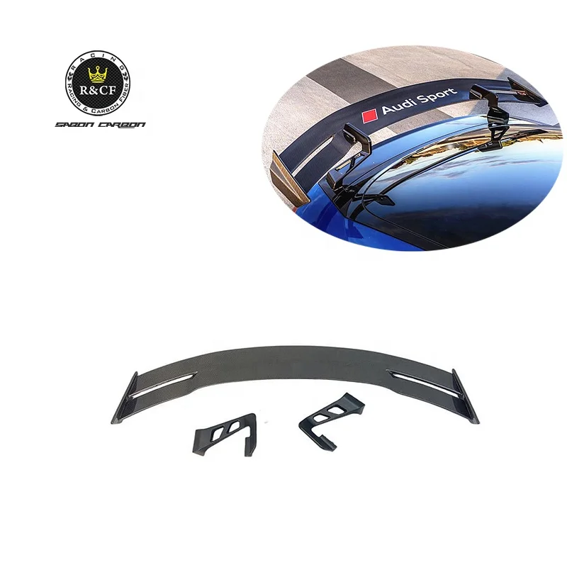 

For Audis Sports TTS/TTRS Carbon Fiber Rear Spoiler Racing Spoiler Wing with hole cut Universal racing spoiler fits tts ttrs
