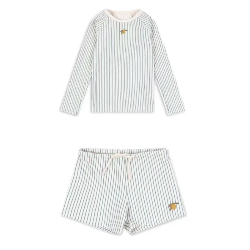 Baby Swimwear Boys Swimwears Striped Lemon Long Sleeved Swimsuit Seahorse Boy Beach Shorts kids Vacation Sunscreen Swimsuits kids swimsuits boys swim shorts