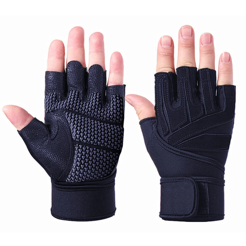 Weightlifting Gloves Silicone Fitness Bodybuilding Dumbbell Training Crossfit Gym for Man Women