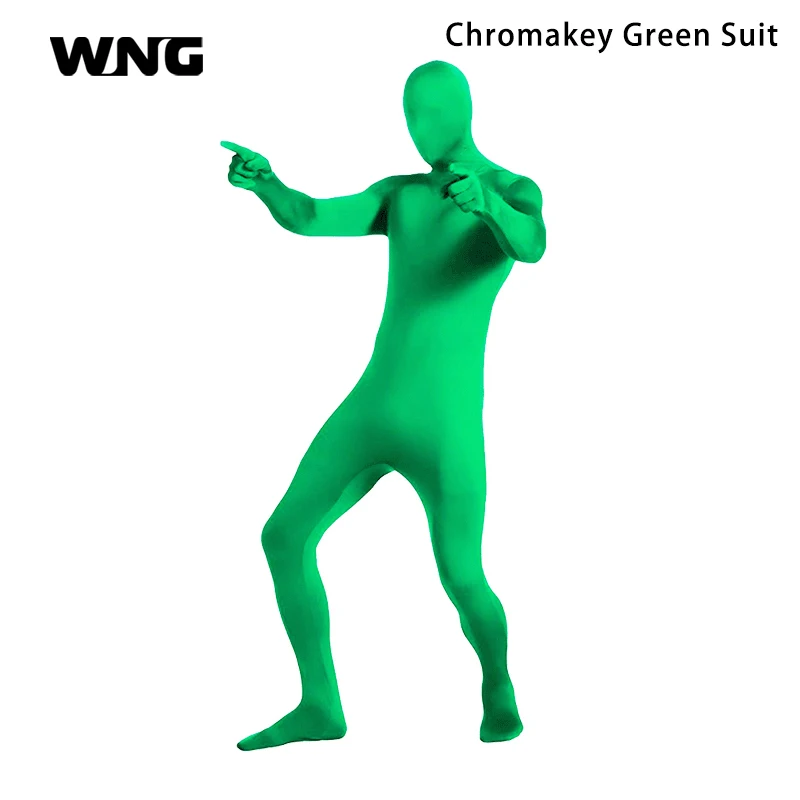 신축성 있는 바디 그린 스크린 슈트 비디오 크로마키 편안한 배경 투명 효과 타..